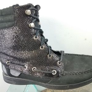 Sperry Top-Sider Black Lace Up Hikerfish Boots 7